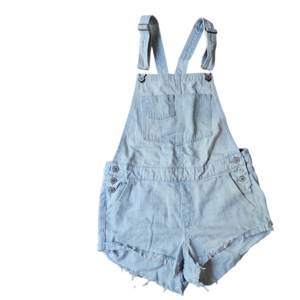 Hollister light washed jeans overalls